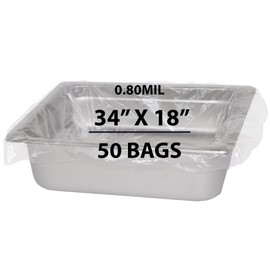 Heavy Duty Value Plus Poly Pan Liner, 0.80Mil 34" X 18" & 50 Bags | PTL Material, Use for Food Protection and Containment | Quality Control Liner