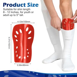 NADUSEP Soccer Shin Guards, 2 Pairs Superlight and Breathable Soccer shin pad Equipment for Boys and Girls, Protective Football Gear Shin Pads for Youth Men Women Teens (Red and Black)