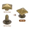 sourcing map 100 Set Square Pyramid Rivet 6mm Leather Rivets