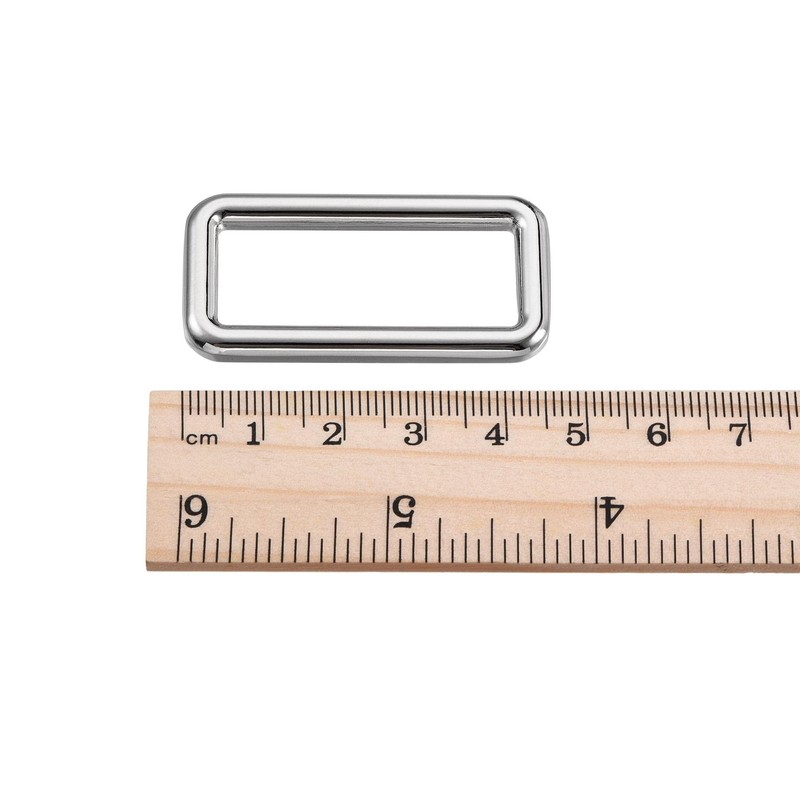 sourcing map Metal Rectangle Ring Buckles 38x15mm for Bags Belts
