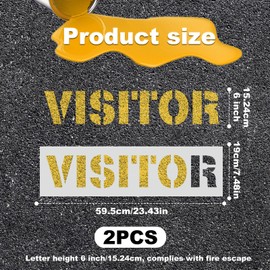 2pcs Visitor Parking Stencil, 6in Letter Stencils for Painting Reusable Parking Lot Paint Template Sign for Parking Lot Concrete Curb Asphalt Reserved Guest Spaces Customers Residents