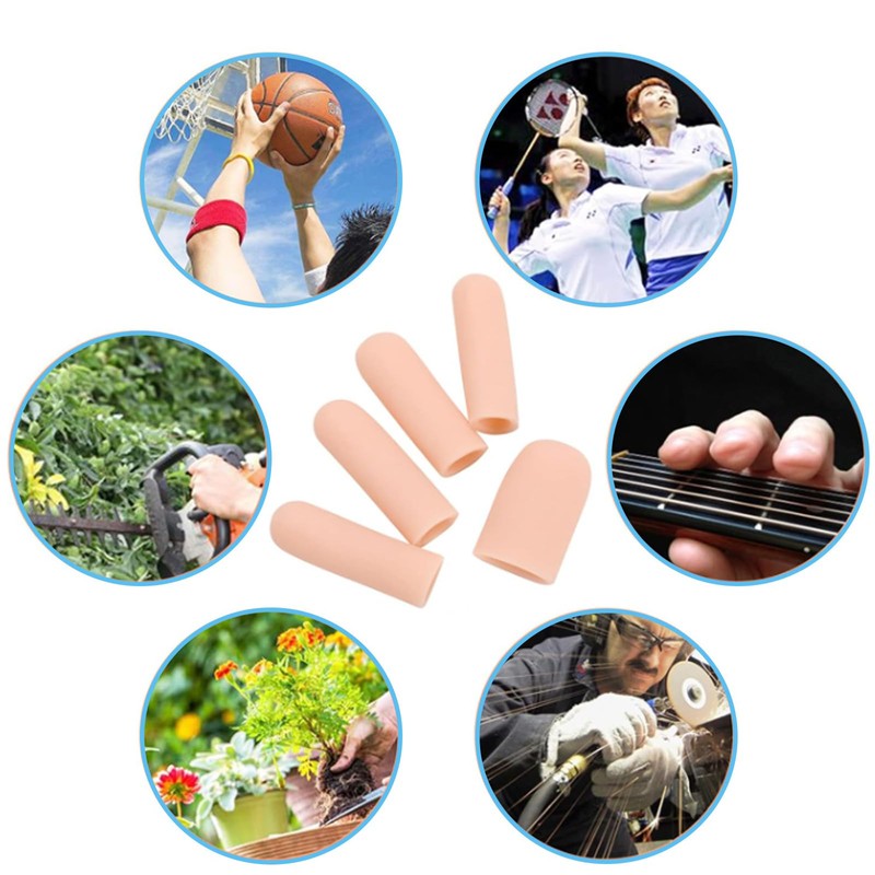 白色の指保護具 10 個（大 8 個 小 2 個） 柔らかく伸縮性あり 肌に優しいシリコン