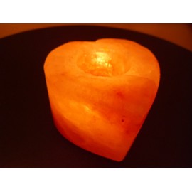 Rock Salt Tea Light Holder in Heart Shape