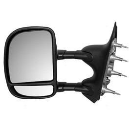 Manual Tow Telescopic Side View Mirror Dual Arms Double Swing Driver Replacement for 03-16 Ford E-Series Van 7C2Z17683DA