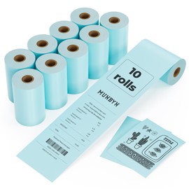MUNBYN 2 1/4" x 50' Blue Thermal Paper, 58mm Receipt Paper(10 Rolls), BPA Free Thermal Receipt Paper Fits All 58mm Mini Thermal POS Printer, Square Terminal Credit Card Machines
