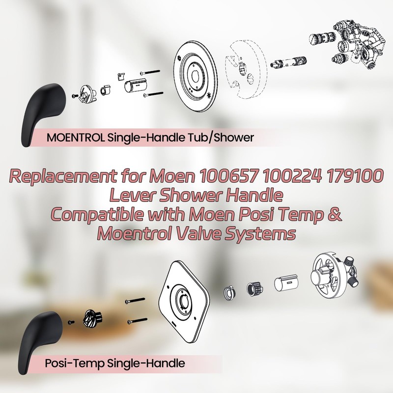 Replacement for Moen 100657 & 100224 & 179100 Lever Shower