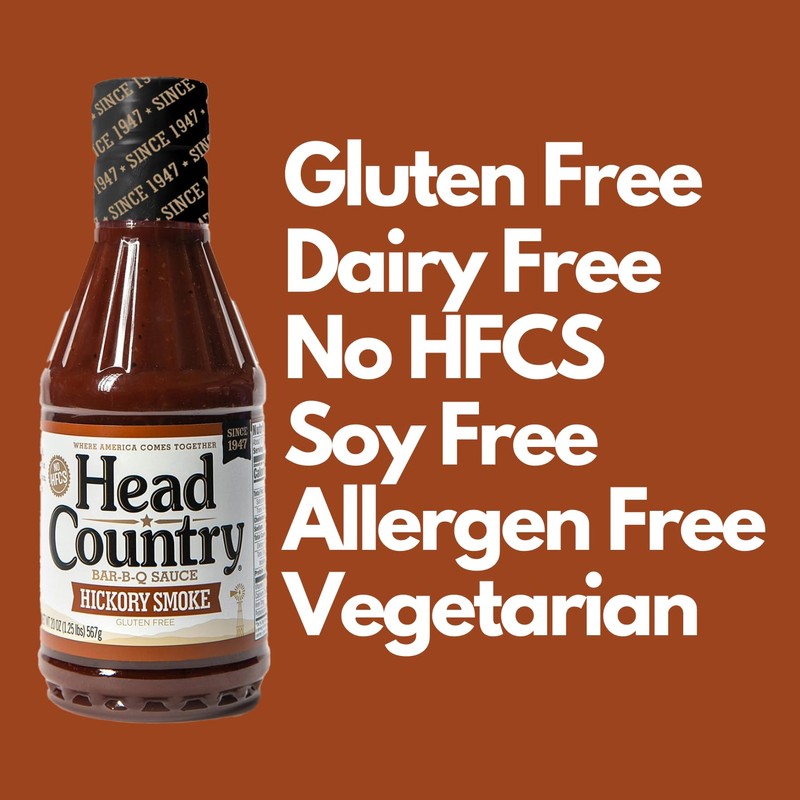 Head Country Bar-B-Q Sauce, Hickory Smoke Soy Free, Gluten Free