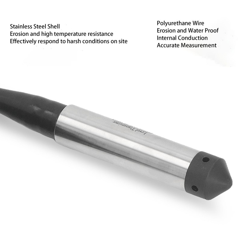 Liquid Level Transmitter Submersible Water Sensor Detector 4‑20mA DC12‑30V Stainless