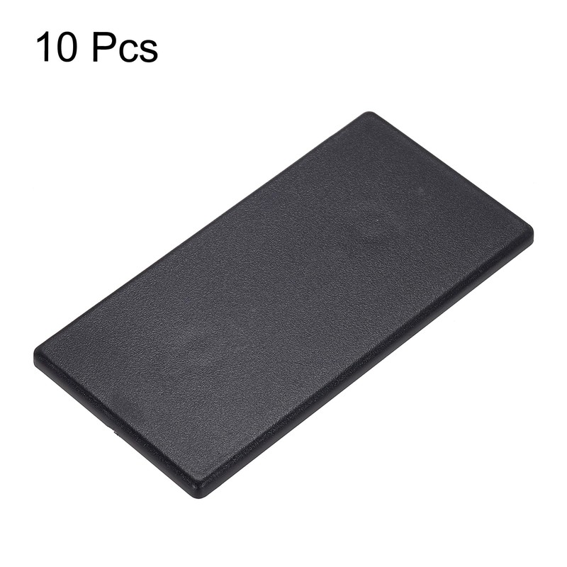 sourcing map Standard Plastic Rectangle Aluminum Extrusion End Cap Black
