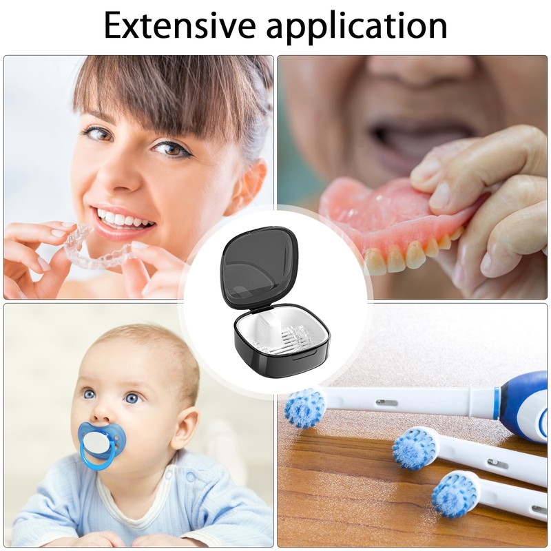 Denture Box with Strainer, Denture Box, Prosthesis Box, Retainer Container