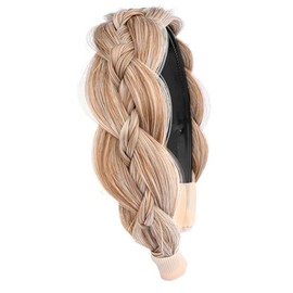 BOBIYA Plaited Hair Headband with Tooth Braid Hair Headband with Teeth Wide Braided Hair Headband (Sandy Blonde, One Size)