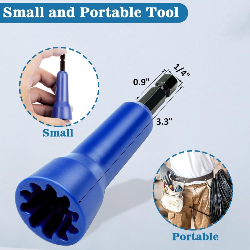 2 PCS Wire Nut Twister Tool with 1/4" Chuck Wire