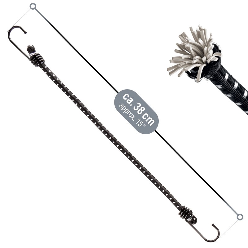 com-four® 10-piece set of rubber straps with reflective strips -