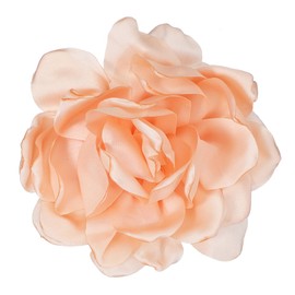 PATIKIL Silk Satin Flower Brooch Pin 4.7", Large Peony Floral Lapel Pin for Women Wedding Party Birthday Dance Banquet Dress Clothes Hat Bag Decoration, Light Orange