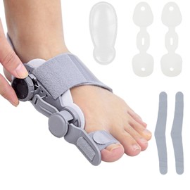 ACOAWTO Bunion Corrector for Women & Men,Big Toe Straightener,Bunion Relief with Soft Silicone Pad,Breathable & Anti-slip,Universal Size,Suitable for Left/Right Feet,Gray,1Pack
