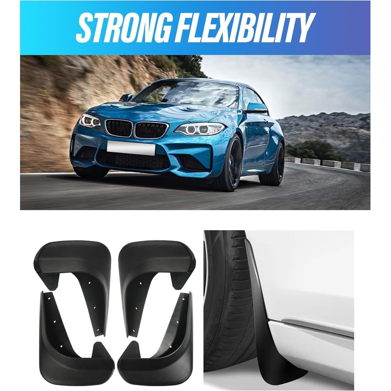 4PCS Mud Flaps,No Drilling Mudguards Mudflaps with Hardware Kits,Front and