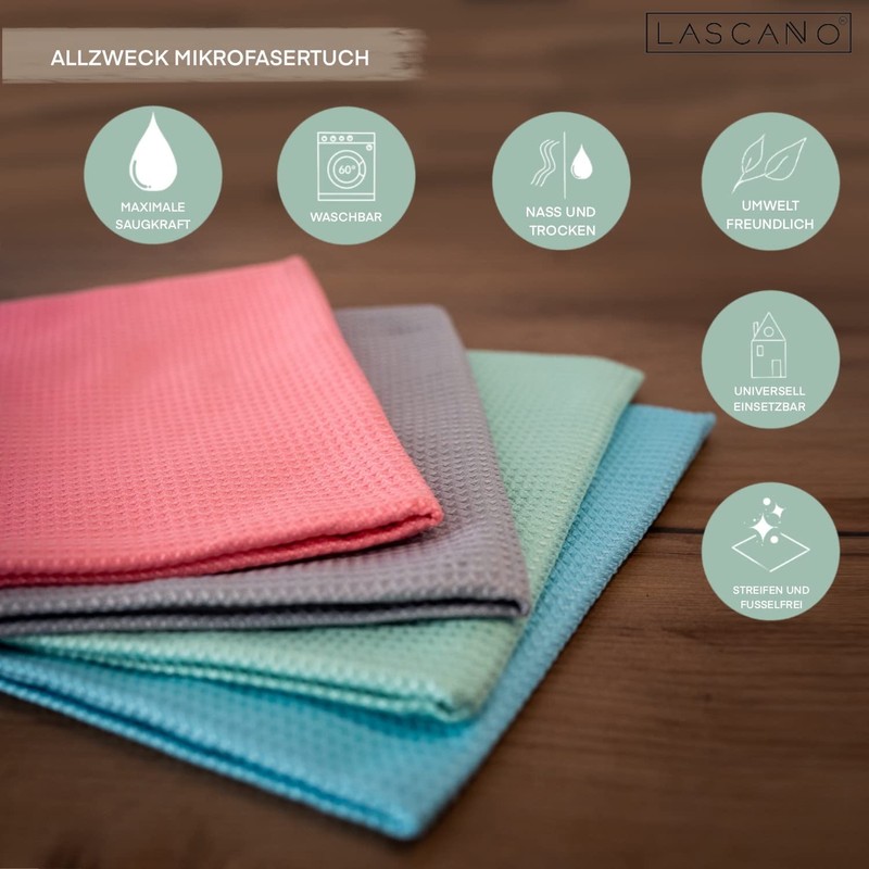 Lascano Microfibre Tea Towels, Set of 4, 60 x 40