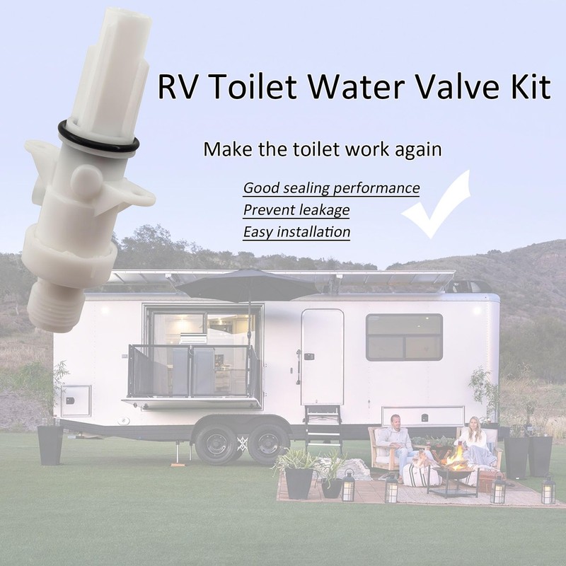 Upgraded 13168 RV Toilet Water Valve Kit for Aqua Magic