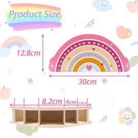 Jiahuade Pen Holder Children's Rainbow, Desk Office Organiser, Pen Holder Desk, Pen Organiser Wood, Table Organiser, Rainbow Organiser, Desk Organiser Rainbow (A)