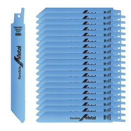 Reciprocating Saw Blades, 20 Pieces 150 mm Replacement Saw Blade Set Made of Bi-Metal with Cobalt, 18TPI Saw Blade Reciprocating Saw for Cutting Metal, Wood with Nails, Wood, Plastic for Quick and