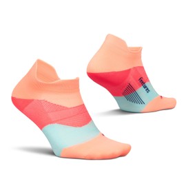 Feetures Elite Ultra Light Cushion Ankle Socks - Sport Sock with Targeted Compression - Vibrant Reef, M (1 Pair)