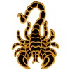 Large Scorpion Back Patch Yellow - 19.6 x 28 cm