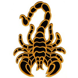 Large Scorpion Back Patch Yellow - 19.6 x 28 cm - Embroidered Patch for Biker Back Patch XXL Patches Scorpion Patch Back Patch for Motorcycle Jackets Coats Leather Vests - High Quality Embroidery