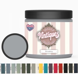 Vintiques Chalk & Mineral Paint, Shabby, 8oz - Matte Finish- Easy Application for DIY Projects - Furniture, Wood, Metal, Home Decor and More - includes color card