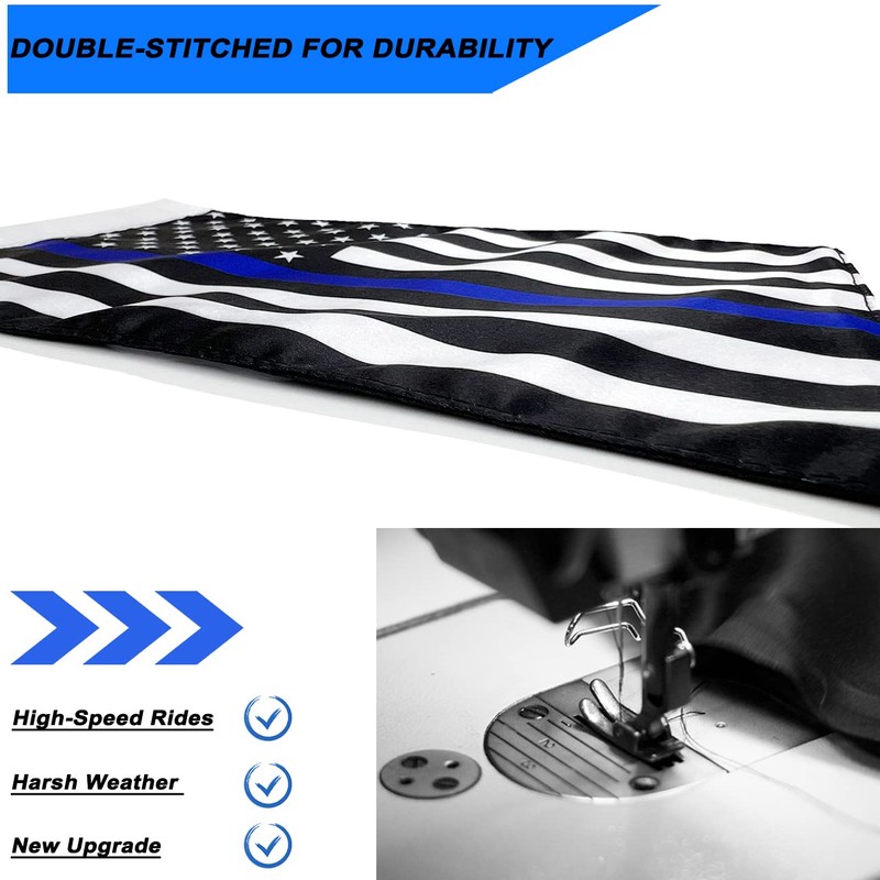 Motorcycle Flag,Thin Blue Line USA American Flag,Double Sided Double Stitched