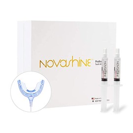 Novashine Professional Teeth Whitening Kit: Advanced Blue LED Light, Concentrated Peroxide Gel, Smartphone Adapter, Travel Bag
