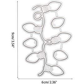 Silver Metal Christmas Lights Die Cuts New Year Lantern Cutting Dies Light String Embossing Stencils for Holiday Card Making DIY Scrapbooking Photo Album Decorative Die-Cuts