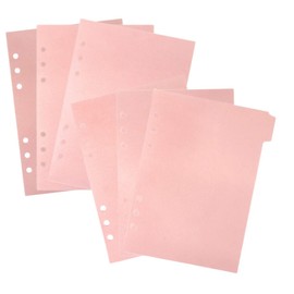 HOODANCOS 6pcs Notebook Separated Pages Planner Inserts Notepad Tabs Recipe Binder 6 Ring Binder Dividers with Tabs Binder Tabs Plastic Binder Page Markers A5 Partition Plate Perforation PP