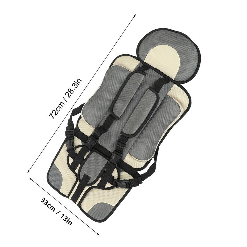 Children Safety Seat Simple Car Portable Seat Foldable Adjustable Strap
