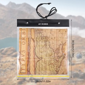 Dacitiery Waterproof Map Case, PVC Camping Map Case for Hiking, Transparent Map Cover with Clear Window, Waterproof Map Holder, Waterproof Bag for Expedition Camping, Survival