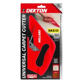 Dekton Universal Carpet Cutter-Plastic Moulded Handle, Sk5 Steel Blade|Sprung Arms| Single-screw Blade-change| Designed By Cutting Of Carpet, Vinyl, Heavy Duty Fabrics| Length 230mm|Quick Blade Change