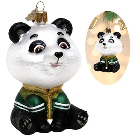 Glass Blown Ornaments, Panda Ornament Christmas Tree Ornament Panda Decor Christmas Ornaments Panda Lovers Gift Hanging Ornament for Xmas Holiday Party Home