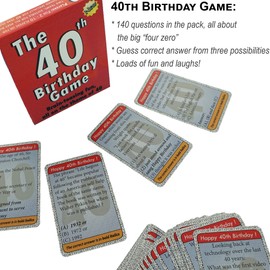 The 40th Birthday Game - amusing little gift or present idea for anyone turning forty. Fun as a 40th birthday party icebreaker.