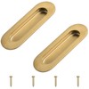 MOROBOR 2Pcs Brushed Gold Stainless Steel Side Hole Flush Pull,