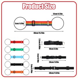 Vincreem 9 Pcs Adjustable Luggage Straps for Multiple Suitcases Elastic Luggage Connector Belts with 2 Adjustable Backpack Buckles and Multifunction Clip, Bungee Straps for Travel Add a Bag Essentials