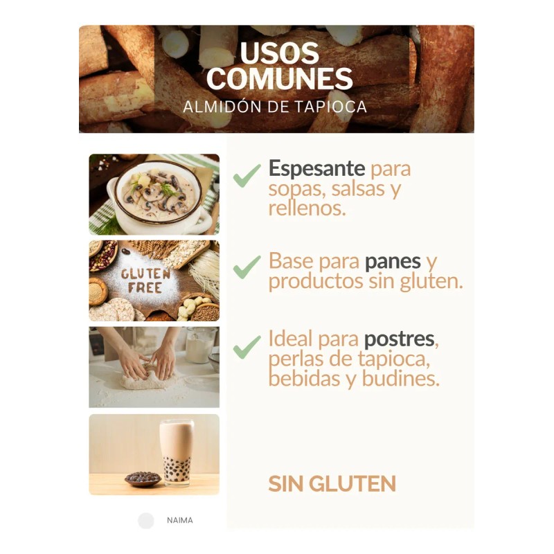 Almidón Fécula De Tapioca, Mandioca, Yuca 1 Kg