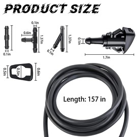 AUCELI Windshield Washer Hose Kit 22 Pcs Set, 4M Washer Fluid Hose, 6 Pcs Hose Connectors, 2 Fan Nozzles, Connect Car Water Pump and Nozzles Suitable for Most Car Windshield Fluid Tubing