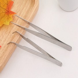 Ultra-fine Eyebrow Tweezers Stainless Steel Elbow Tweezers 15ea