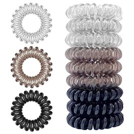 Spiral Hair Elastic, Phone Cord Type, Non-Tracing, High Elastic, Friction Relief, Anti-Static, Suitable for Hair, Leaves No Residue, For Adults, Women, Stylish Hair Accessories, 3 Colors, 9-Piece Set