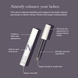 NULASTIN Eyelash Serum for Thicker Looking Lashes - Follicle Fortifying LASH Serum - Clinically Tested Eyelash Enhancing with Keratin - From the Experts in Brows and Lashes (0.1 Fl Oz)