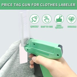 Tagging Gun for Clothing, Price Tag Gun for Clothes Labeler, Hang Tag Attacher Gun with 3000 Barbs Fasteners and 5 Needles for Clothes Labeler