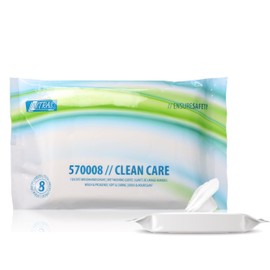 Nitras Clean Care Moist Disposable Wash Mitts with Aloe Vera & Chamomile for Face, Body, Hands - 8 Extra Soft & Heatable Cloths Size 23 x 14 cm (3)
