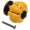 Mgoodoo Pair of Yellow Pumpkin Ceramic Furniture Knobs