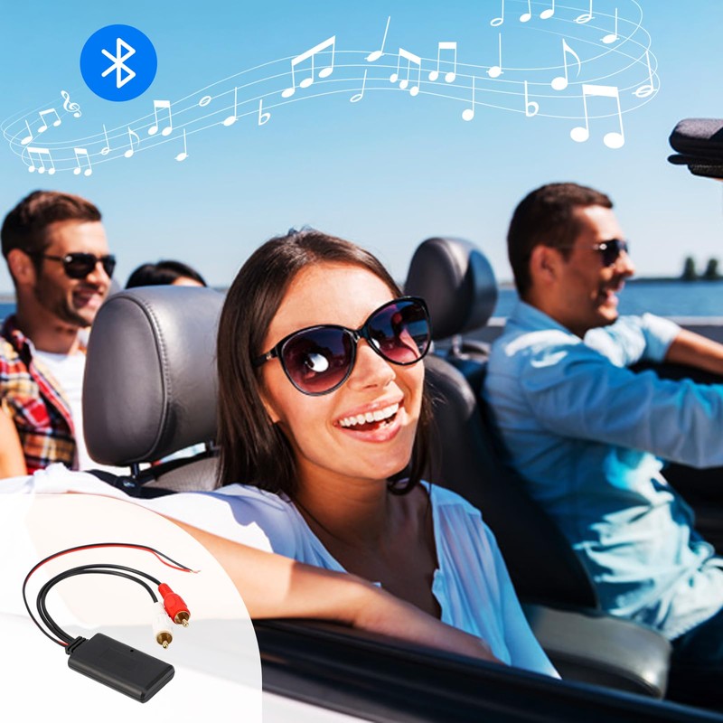 Dickno Car Wireless Bluetooth Cable Adapter, Universal Automotive Wireless Radio