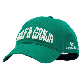 SwingJuice Dad Golf Hat Golf & Ganja Funny Golf Hat for Men and Women Green O/S