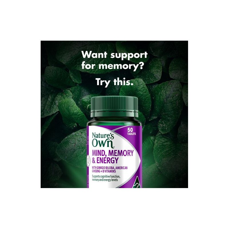 Nature's Own Mind Memory & Energy 50 Tablets
